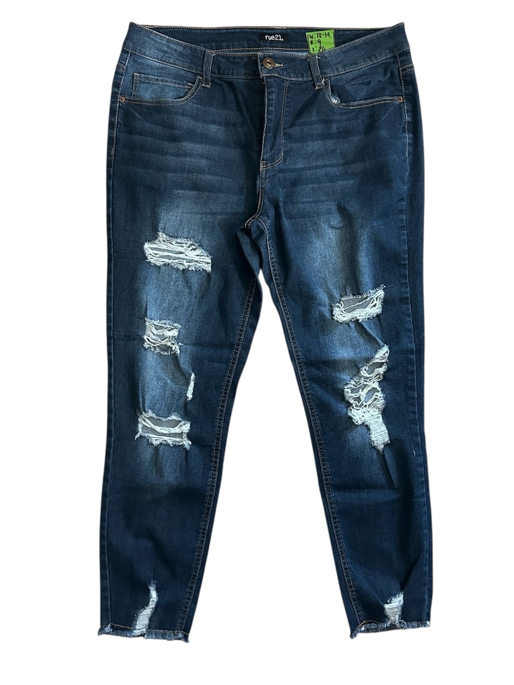Rue21 Size 14 Dark Blue Distressed Skinny Jeans